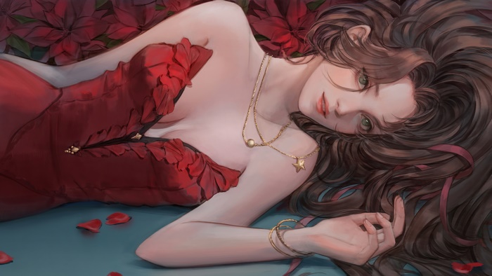 Aerith from Final Fantasy VII in 4K
