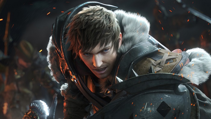 Warrior from Final Fantasy XIV in battle