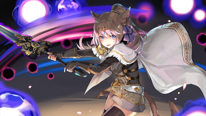 Miqo'te from Final Fantasy XIV holding a weapon