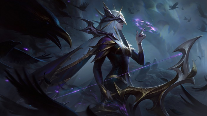 Ashe from League of Legends Coven skin splash art 4K