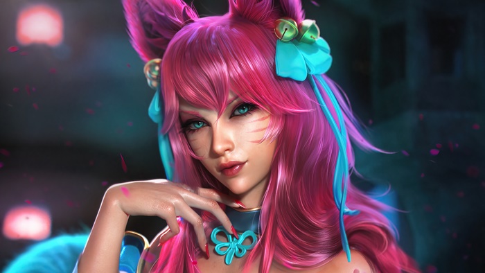 Ahri from League of Legends Spirit Blossom 4K