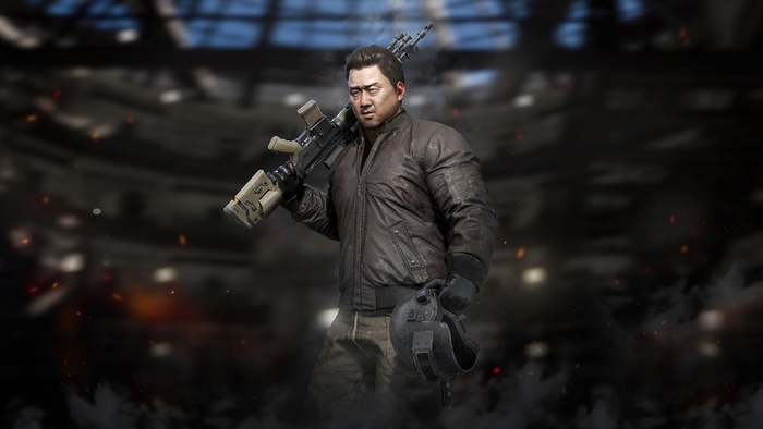 Mr. Ma from PUBG holding a rifle