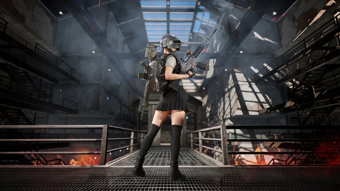 Girl with guns in PUBG Venator Taego 4K