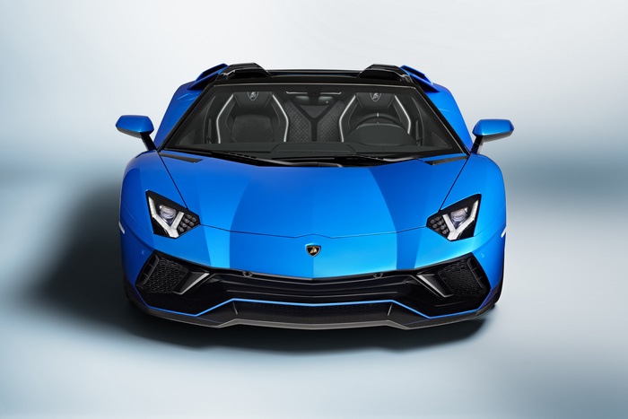 Blue 2021 Lamborghini Aventador LP 780-4 Ultimae Roadster