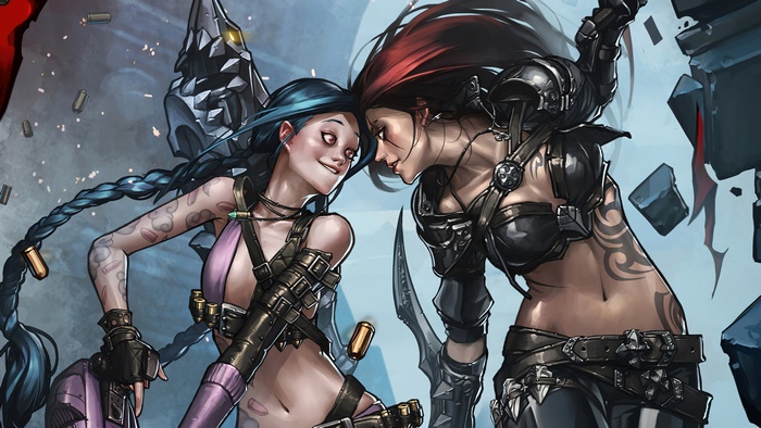 Jinx and Katarina from League of Legends 4K