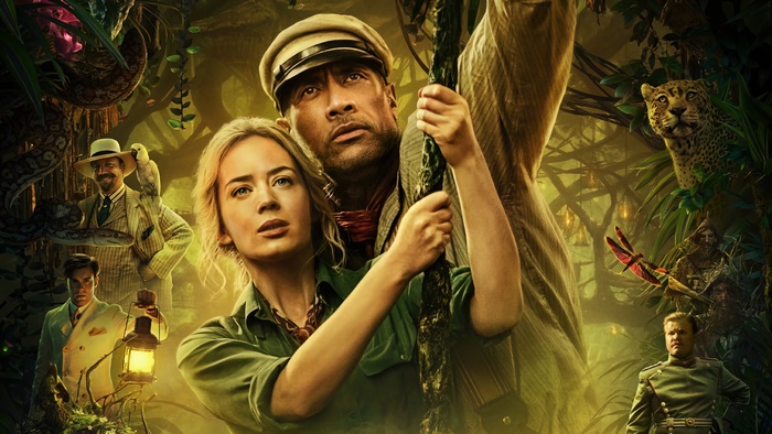 Jungle Cruise 4K movie poster with Dwayne Johnson and Emily Blunt