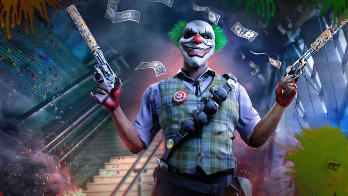 Clown skin with guns and money in Call of Duty: Black Ops Cold War 4K
