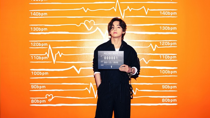 BTS V Mugshot Inspired Image