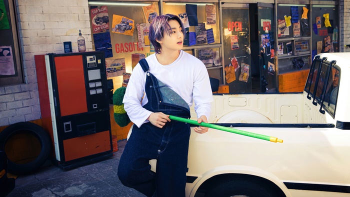 Jungkook from BTS at a car wash