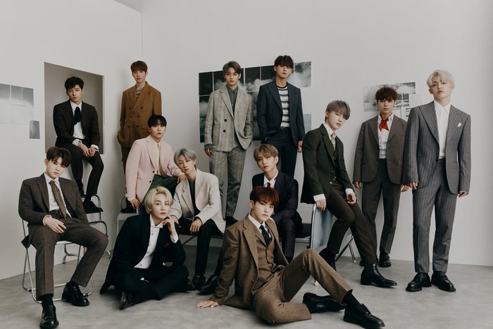 Seventeen Group Photo in Stylish Suits 4K