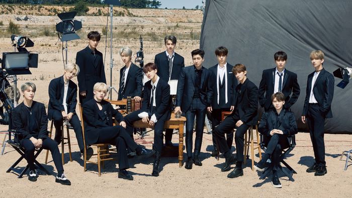 Seventeen HD group photo in black suits