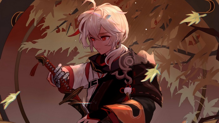 Kazuha from Genshin Impact with a sword