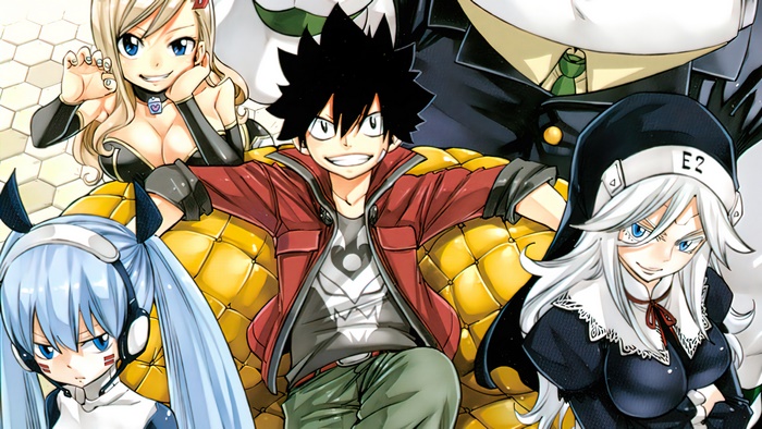 Edens Zero characters on a couch
