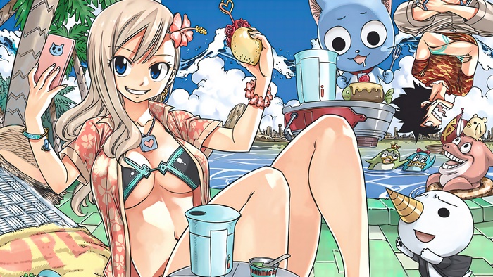 Rebecca and Happy from Edens Zero at the beach