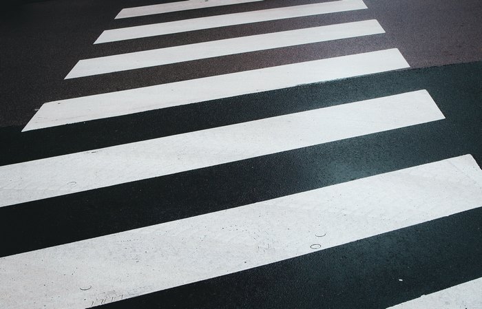 High definition crosswalk on asphalt road