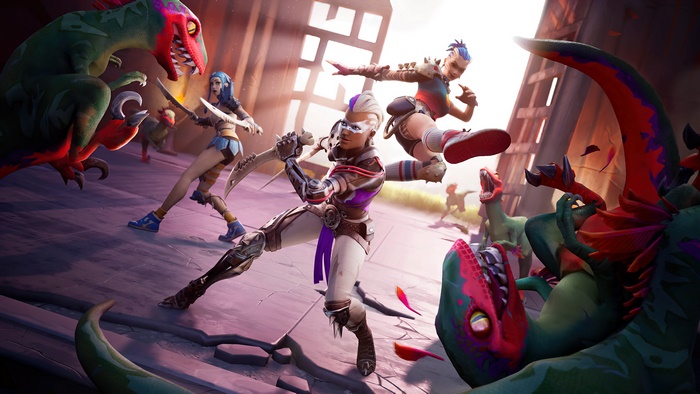 Tarana and Chiara from Fortnite in Scaly Standoff 4K