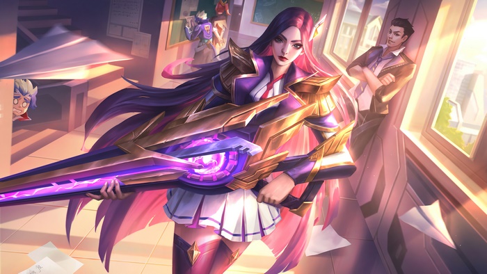 Caitlyn from League of Legends in Battle Academia skin