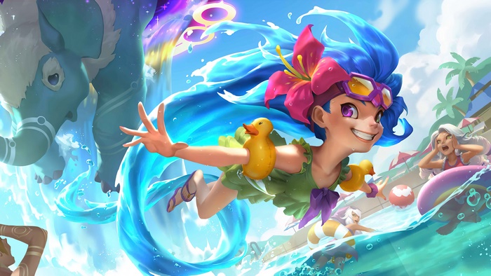 Zoe from League of Legends and Legends of Runeterra Pool Party
