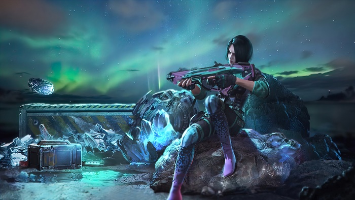 Call of Duty Mobile Character with Futuristic Weapon