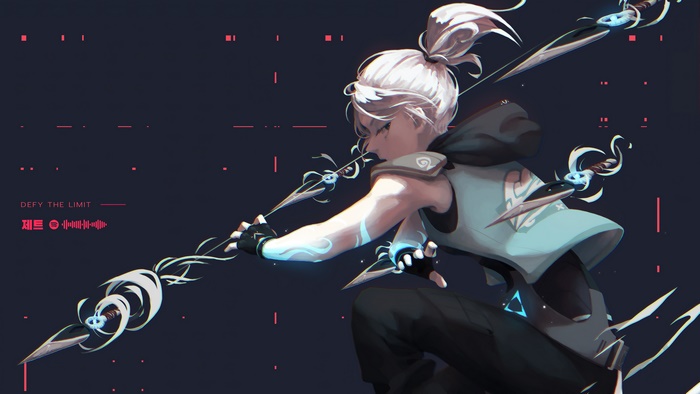 Jett from Valorant with knives