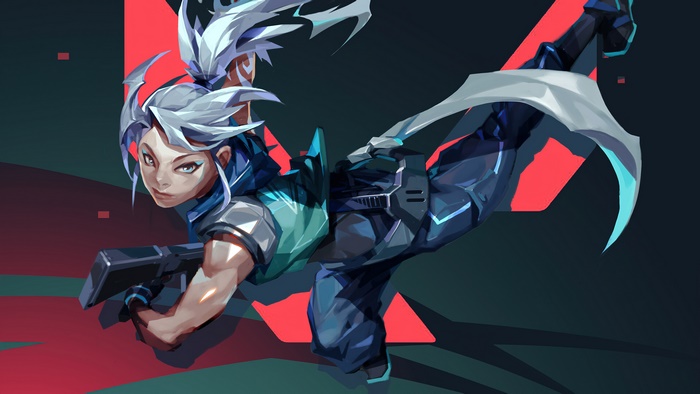 Jett from Valorant in action pose