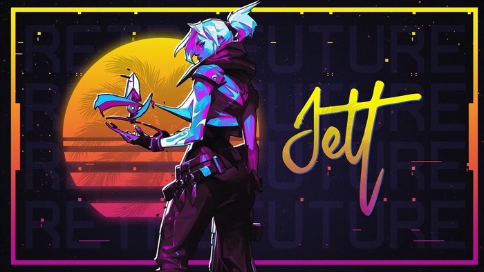 Jett from Valorant Synthwave Art