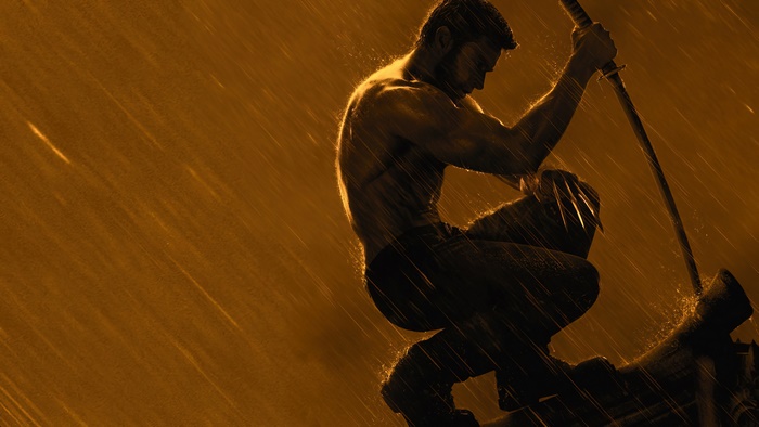 Wolverine with Katana in Rain 4K