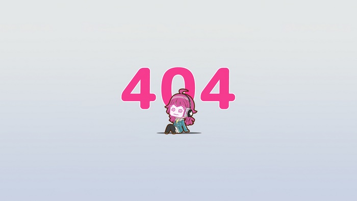 404 Error Illustration with Anime Character