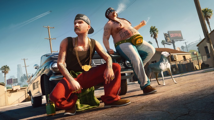 Two men and a dog in Los Santos 4K