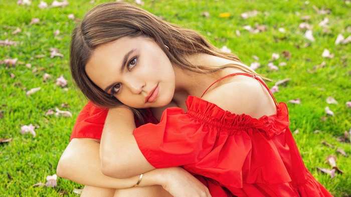 Bailee Madison in red dress