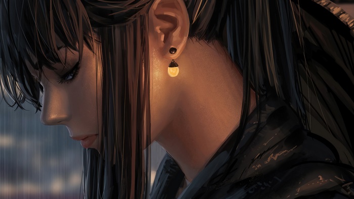 Girl in the rain 4K