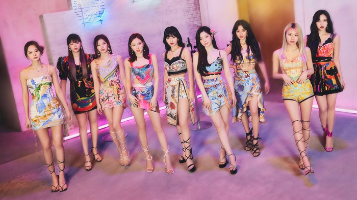 TWICE Group Photo in Colorful Outfits