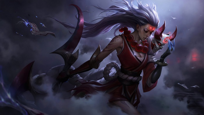 Diana from League of Legends Blood Moon skin splash art 4K