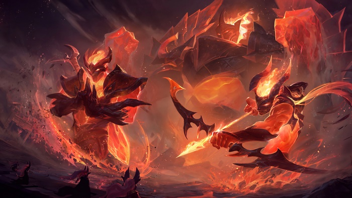 Infernal Shen and Varus from League of Legends Wild Rift 4K
