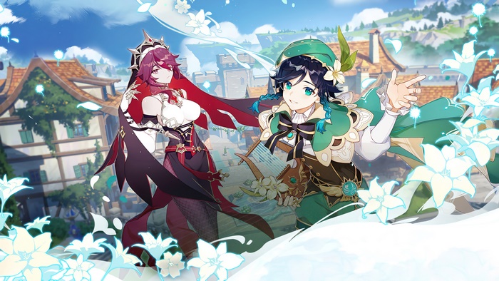 Rosaria and Venti from Genshin Impact