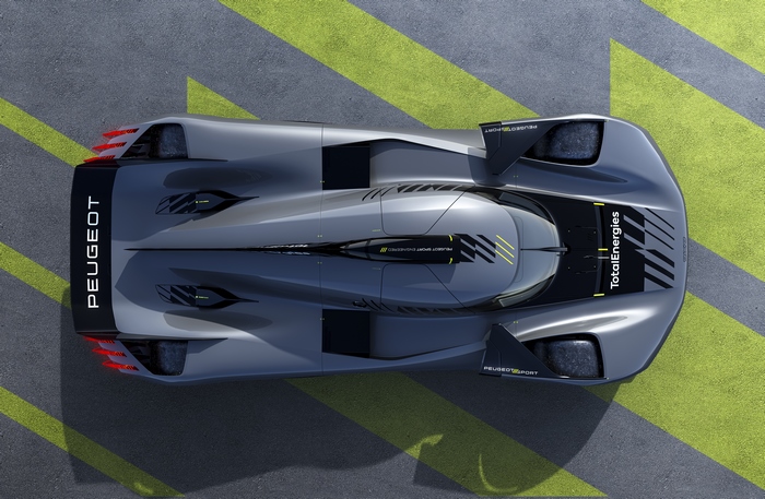 Peugeot 9X8 Hypercar from above
