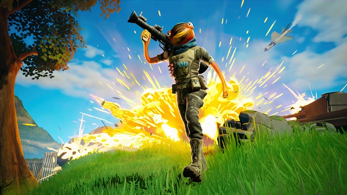 Fortnite Triggerfish with Rocket Launcher and Explosion