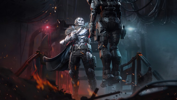 Mace from Call of Duty holding a suspended soldier