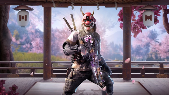 Spectre from Call of Duty Mobile with Oni mask