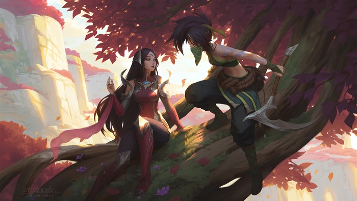 Irelia and Akali from League of Legends 4K
