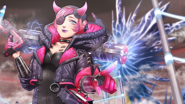 Wattson from Apex Legends in Cyberpunk style 4K