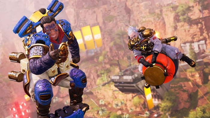 Gibraltar and Caustic from Apex Legends