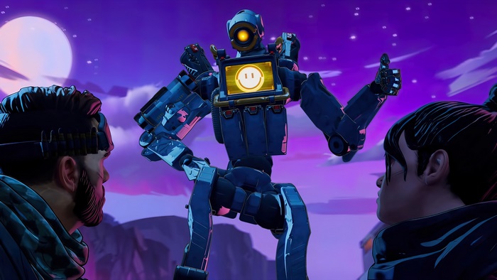 Pathfinder from Apex Legends giving a thumbs up