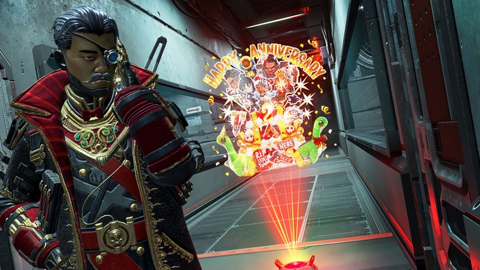Awoken from Apex Legends with holographic anniversary display