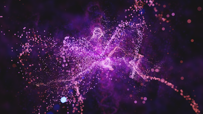 Abstract purple particle stream 4K