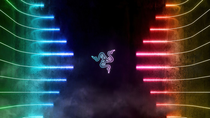 Razer logo with neon lights
