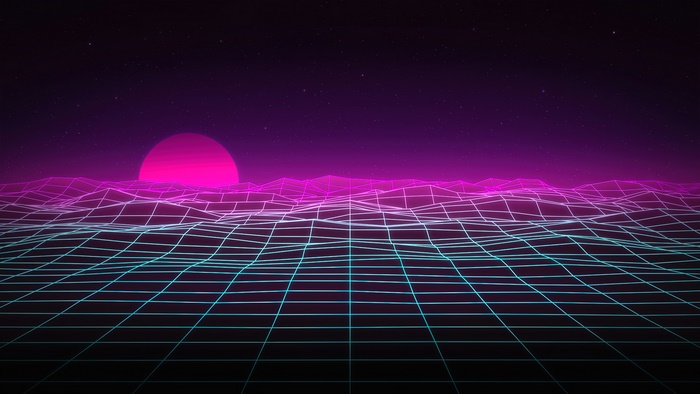 Synthwave Retrowave Grid 4K