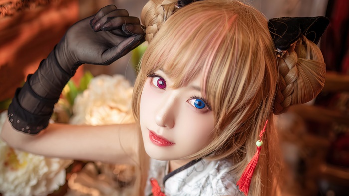 cute asian girl heterochromia cosplay girls frontline