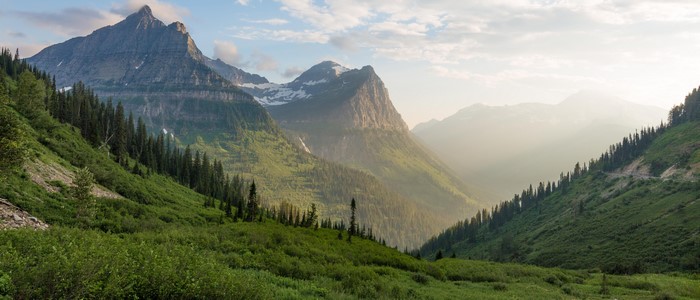 Montana mountains and valley at sunrise