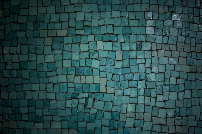 Teal mosaic tiles texture